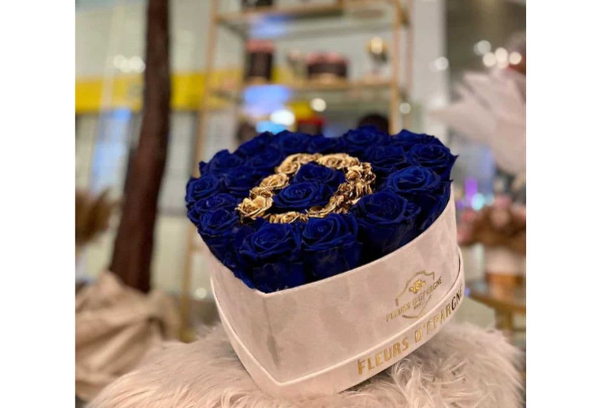 Suede Signature Heart Box