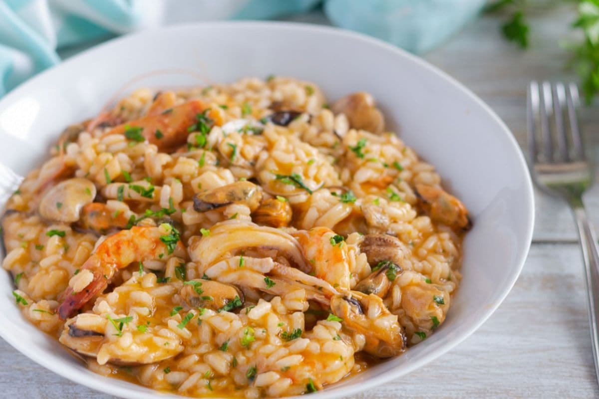 Risotto Pescatore (Red Sauce)