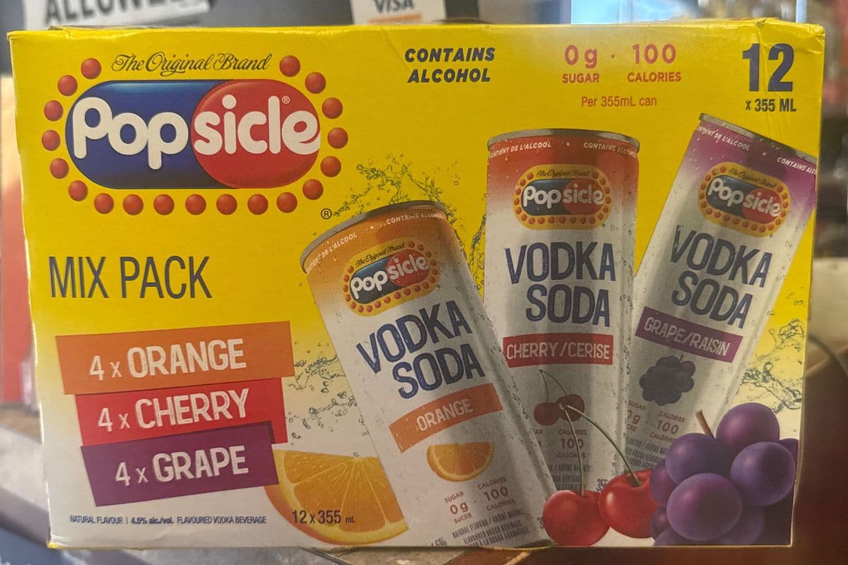 POPSICLE VODKA COCKTAILS MIXER 12 PACK (12 x 355ML CAN)