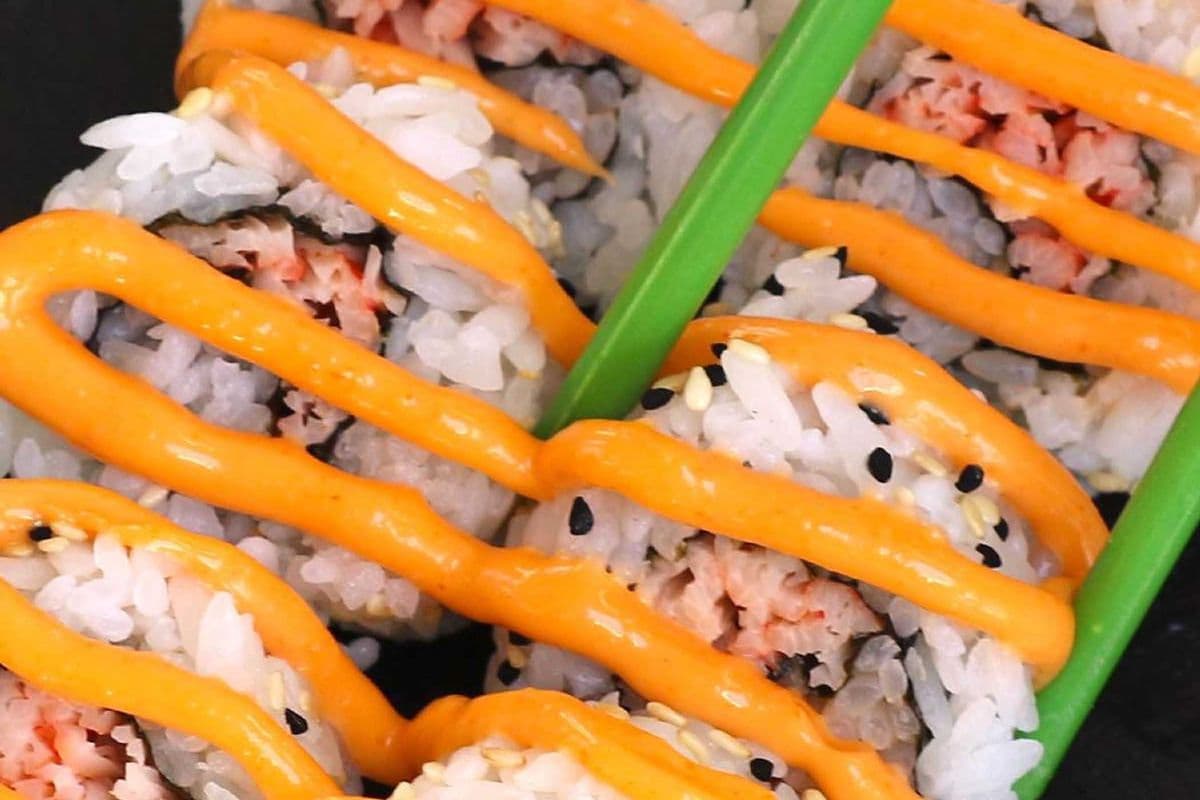 Spicy mayo on top