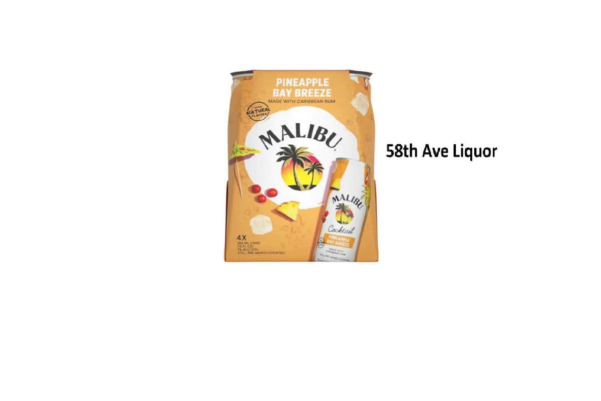 MALIBU PINEAPPLE BAY BREEZE CANS (1 x 4x355ML)