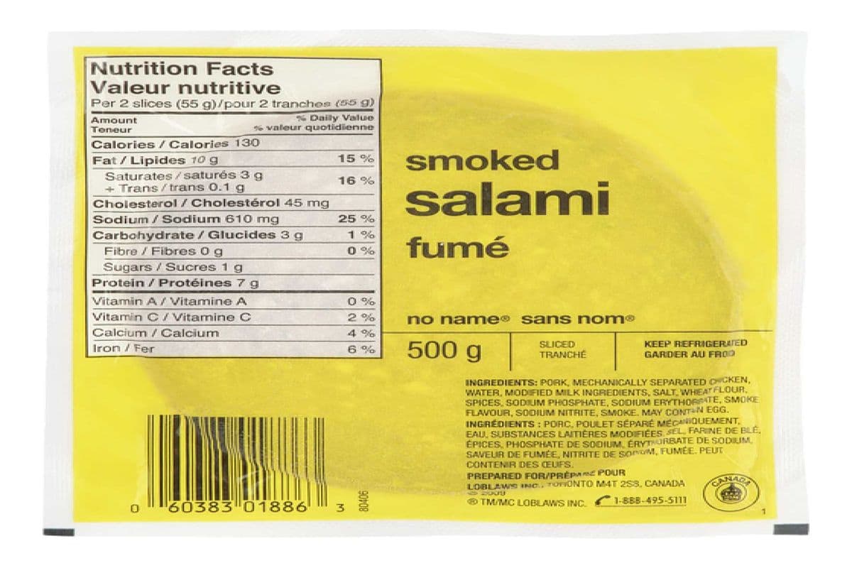 No Name Smoked Sliced Salami 500g
