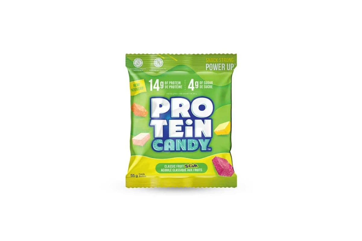 Protein Candy, Classic Fruit Sour, Chewy Candy with Protein (55 g)