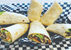 Jerk Chicken Wrap with fries