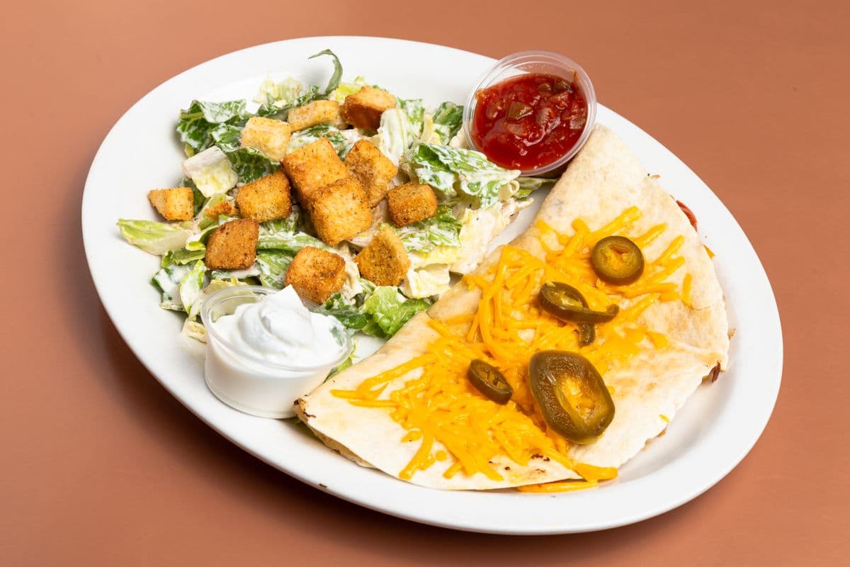 Quesadillas and Caesar Salad