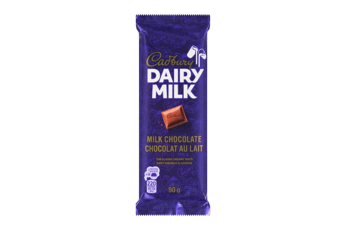 Barre de chocolat familiale Cadbury Dairy Milk (90g) 77790 / Cadbury Dairy Milk Family Chocolate Bar (90g) 77790
