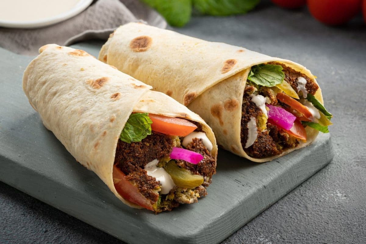 Falafel saj sandwich