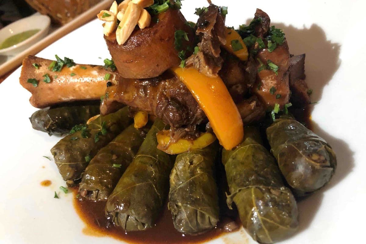 Lamb Shanks with Grape Leaves
