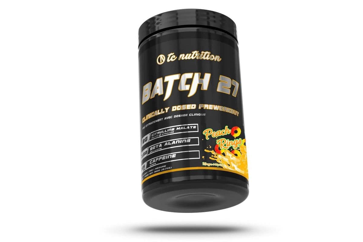 TC Nutrition Batch 27 Peach Rings Pre-Workout Powder (350 g)