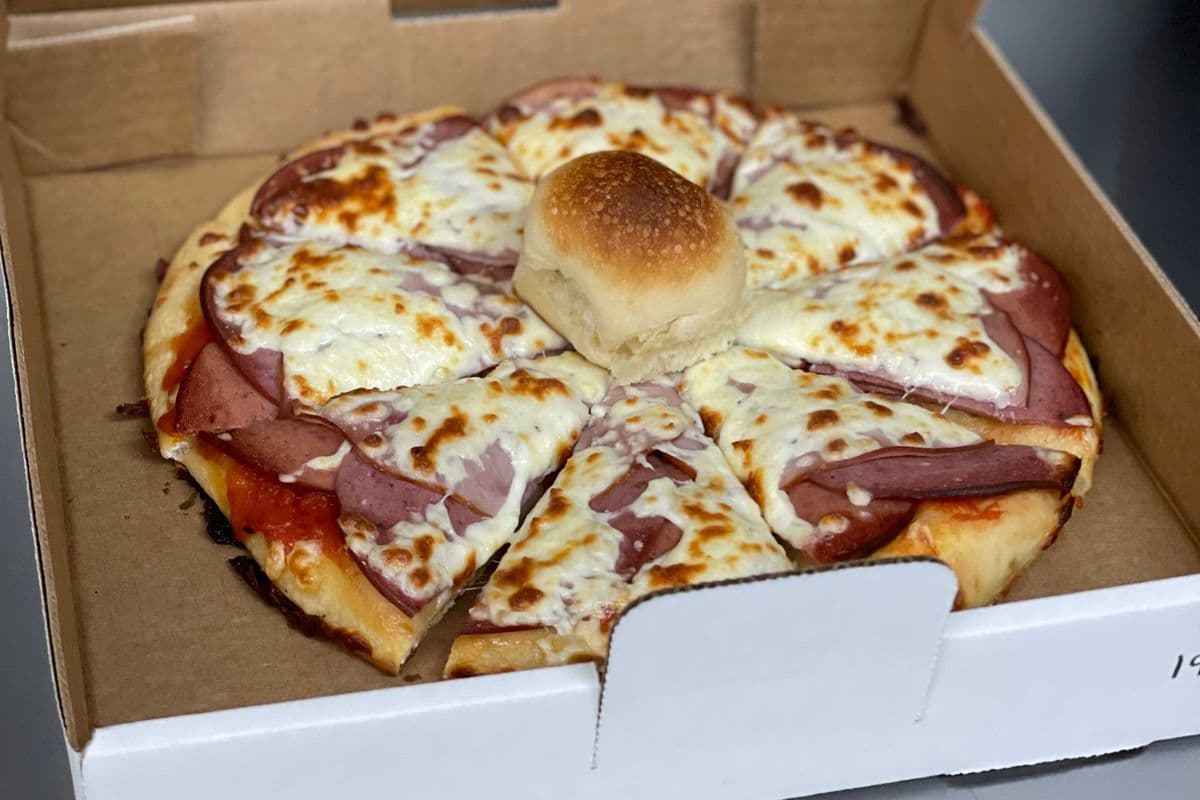 19. 14" Pepperoni, Salami, and Ham Pizza