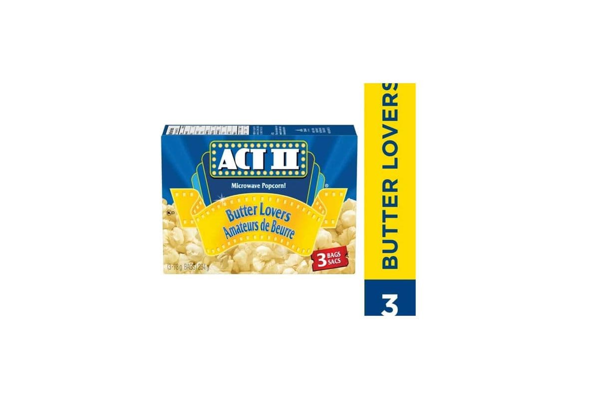ACTII Microwave Gourmet Popcorn - Butter Lovers Flavour, 3 x 78 g (234GM)