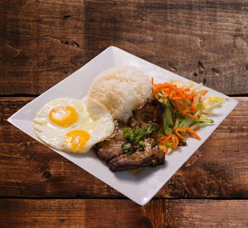 R62. Grilled Pork Chops and Egg on Steam Rice