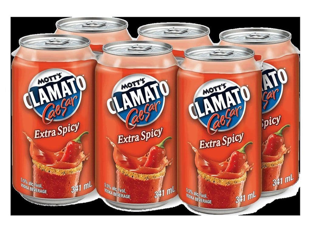 MOTT'S CLAMATO CAESAR EXTRA SPICY 6 Cans