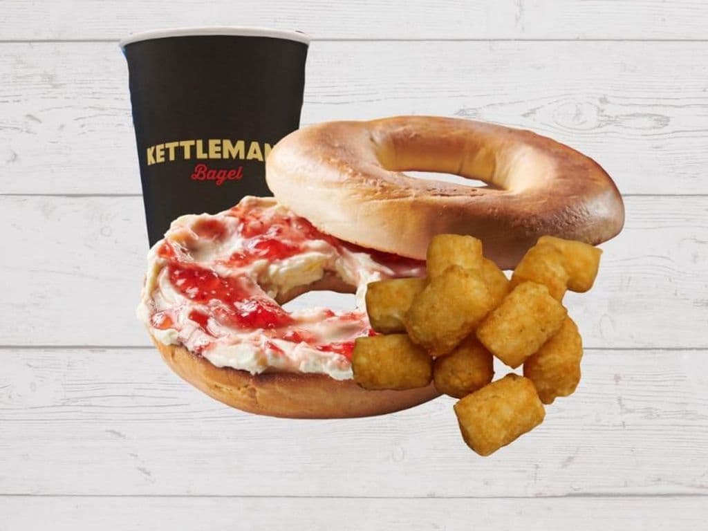 Combo bagel et fromage à la crème et confiture