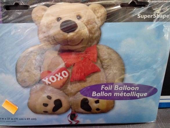28"x27" Super Shape Foil Balloons (Teddy Bear)