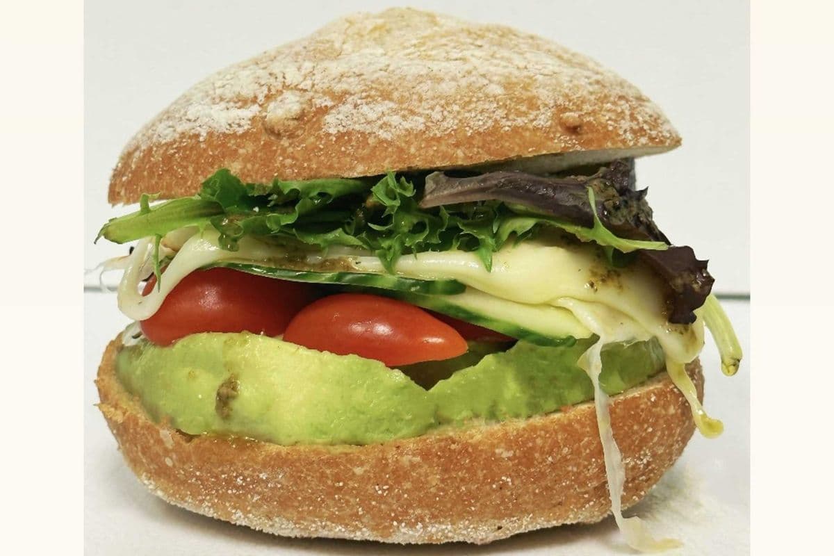Avocado and Tomato Cheddar Sandwich