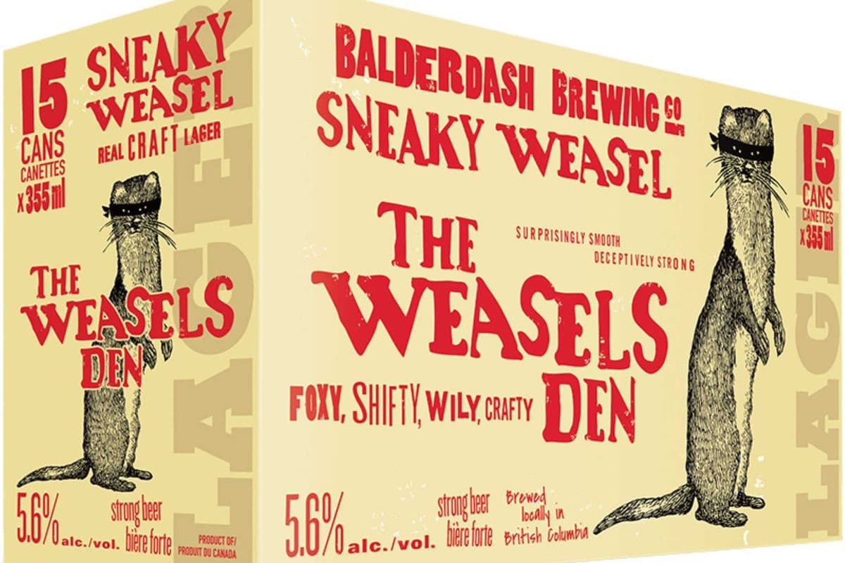 Balderdash Sneaky Weasel Lager - 15x355mL Cans (15 x 355 ml)