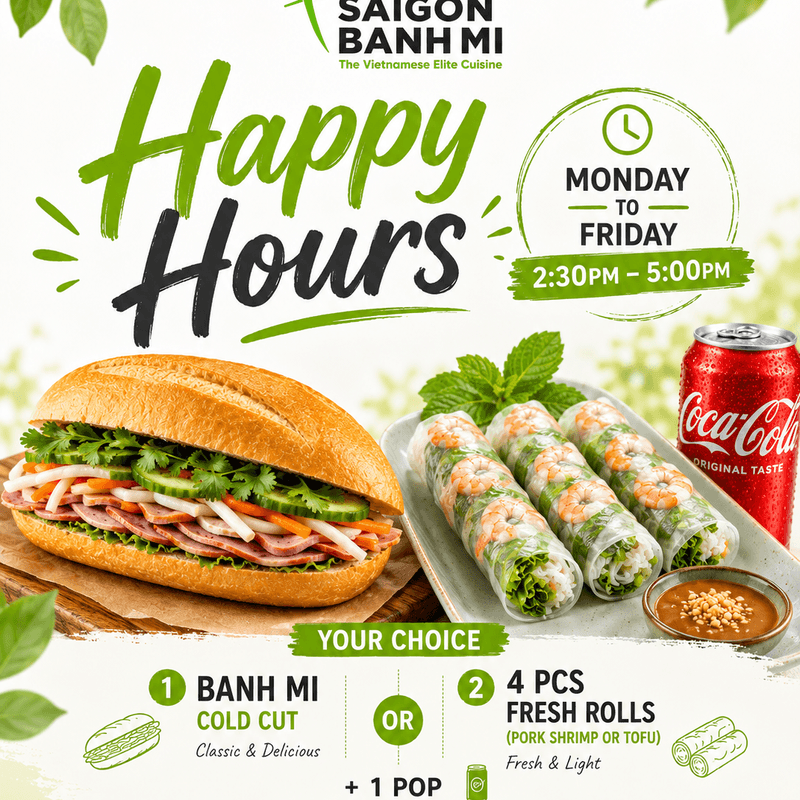 Happy hours: 1 banh mi cold cut + 1 coke