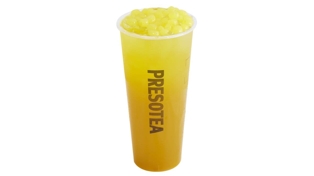 Mango Green Tea with Mango Jelly Boba / Thé vert à la mangue avec gelée de boba à la mangue