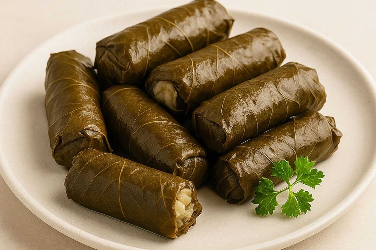 Dolmas (6 pcs) and Tzatziki