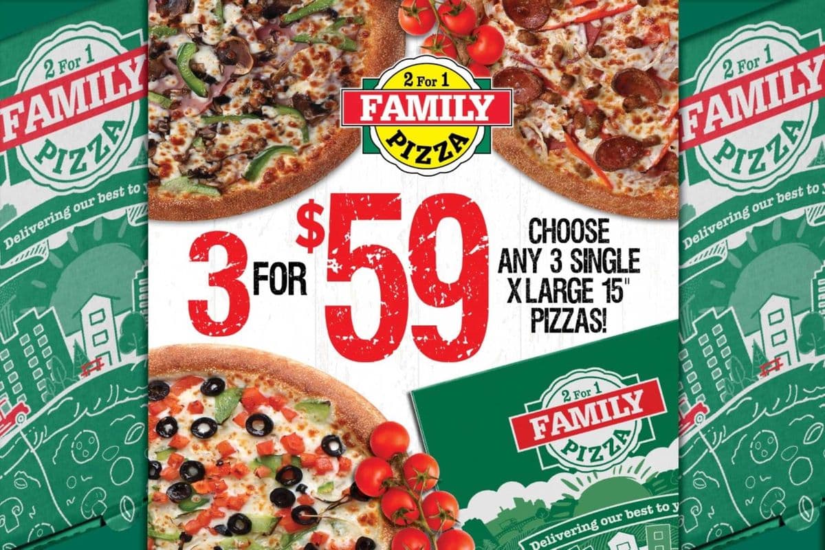 Any Three 15" Extra-Large Pizzas