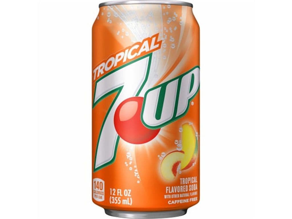 7Up Tropical Soft Drink 355ml Mango Peach Soda