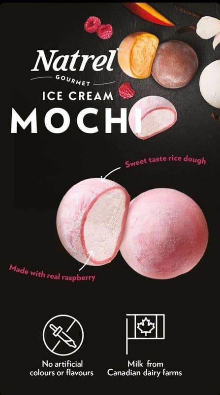 Natrel Mochi a la Crème glacée Framboise 210mL / Natrel Mochi Raspberry Ice Cream 210mL