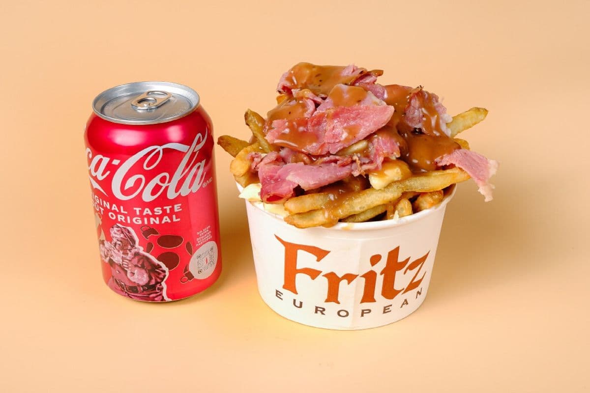 Montreal Smoked Meat Poutine with Soda Pop