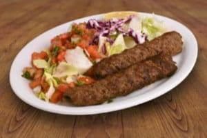 Kofta Kabob Salad & Naan(Ground Beef)