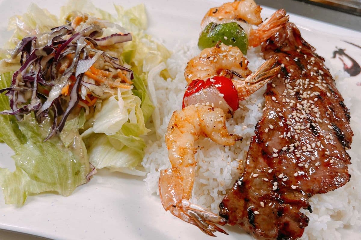 BT🐄🍤Bœuf , brochette de crevettes/Grilled Beef & Shrimps