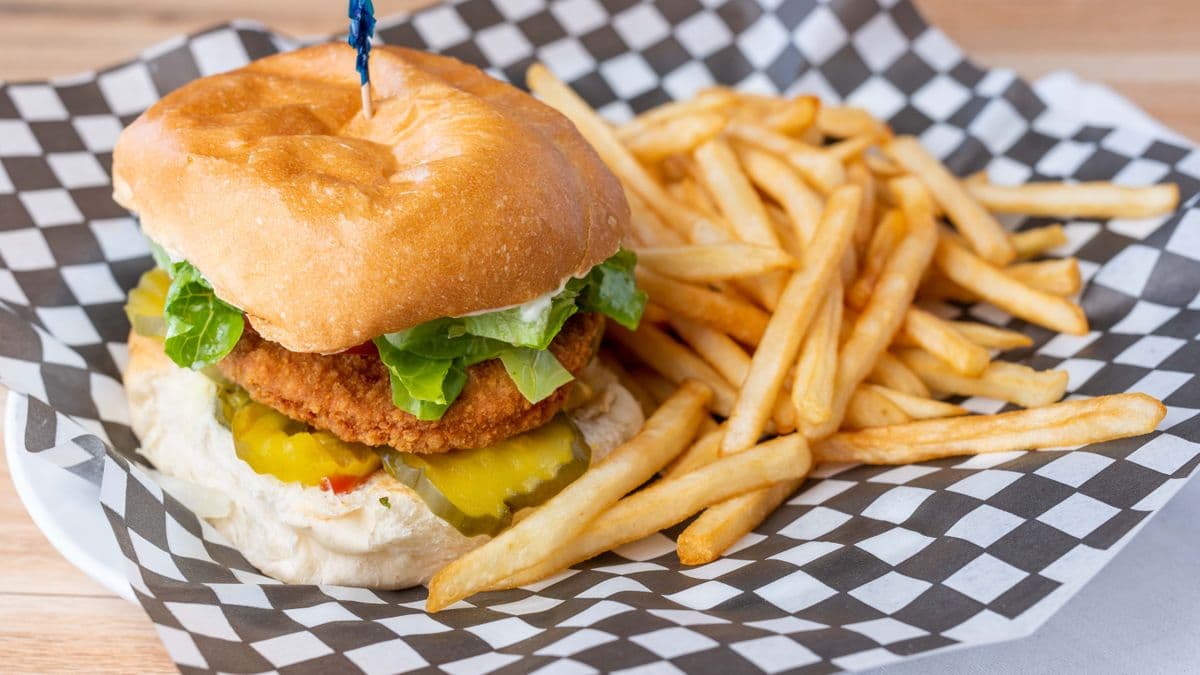 Chicken Burger and Fries
