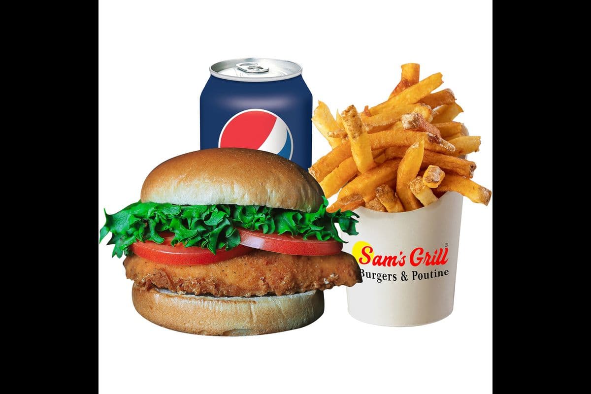 Breaded Chicken Burger Fries Combo ( Halal )