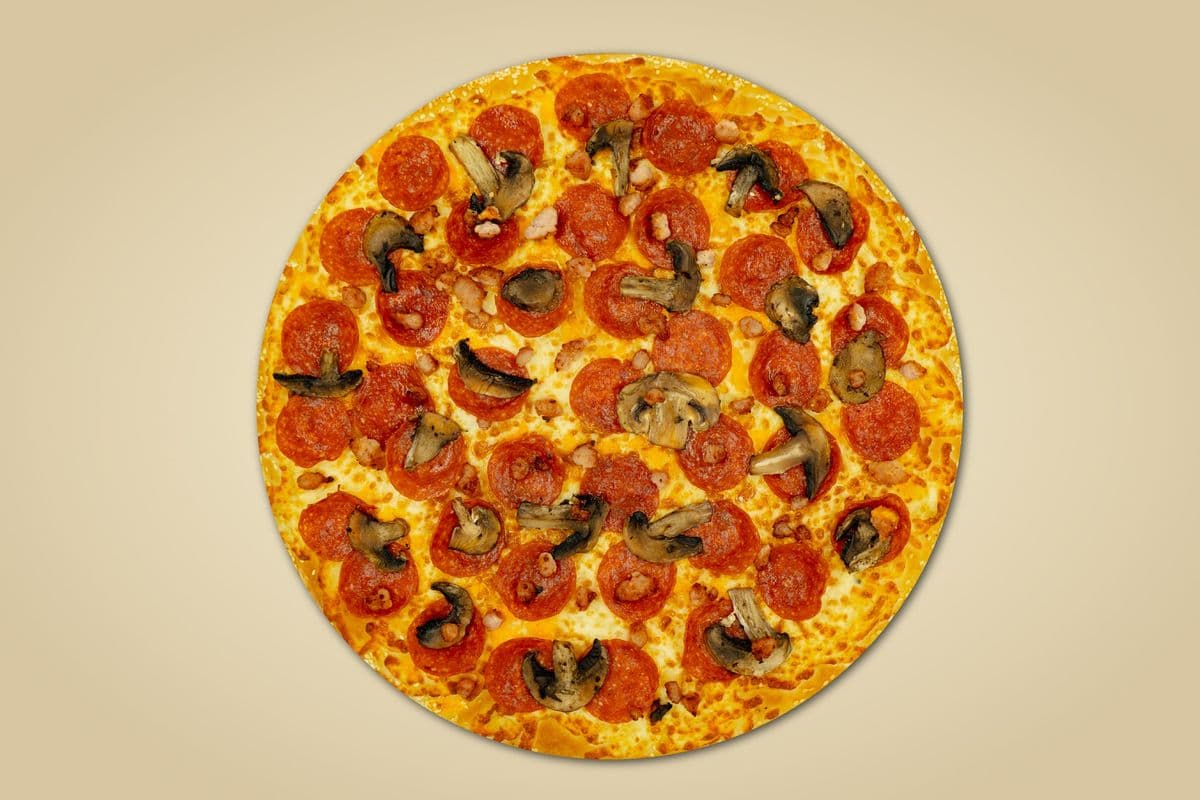 BOGO - 8" Personal Pepperoni, Bacon, and Mushroom Pizza