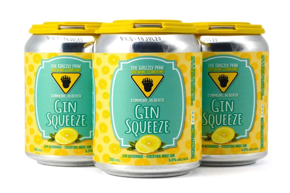GRIZZLY PAW GIN SQUEEZE 4 CANS (4 x 355 ML)