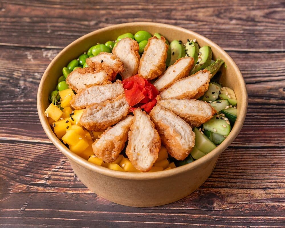 Poké poulet végane croustillant / Crispy Vegan Chicken Poke