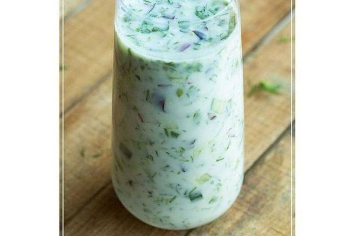 Ayran homemade with veggies & greens