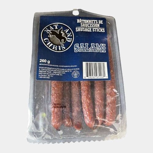 Nat & Chris Bâtonnets de saucisson salami (260g) / Nat & Chris Salami Sausage Sticks (260g)