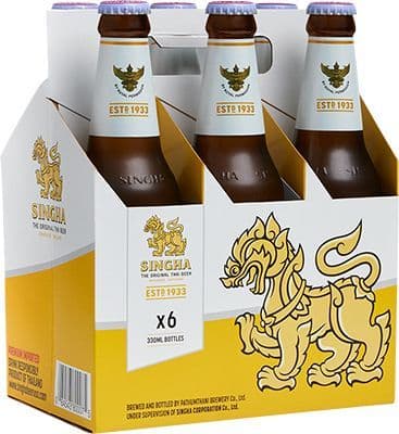 Boon Rawd Brewery Singha Lager, 6 x 330 ml