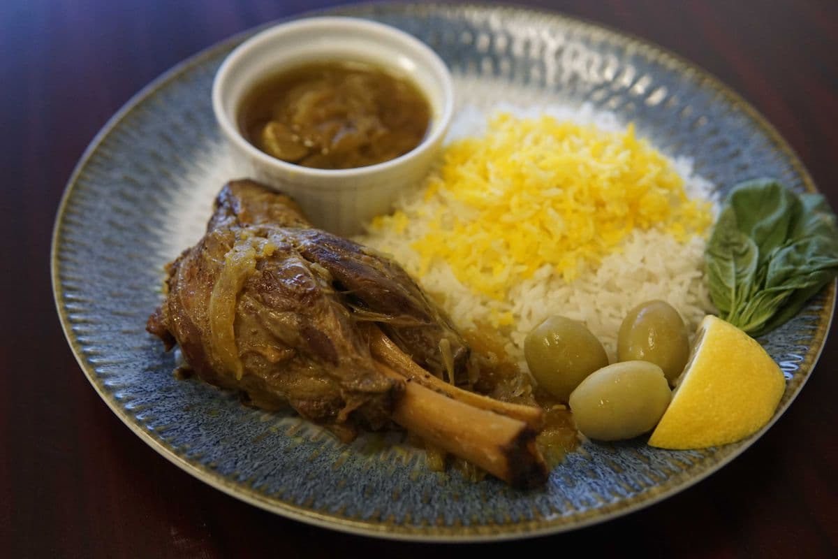 Lamb Shank with Saffron Rice