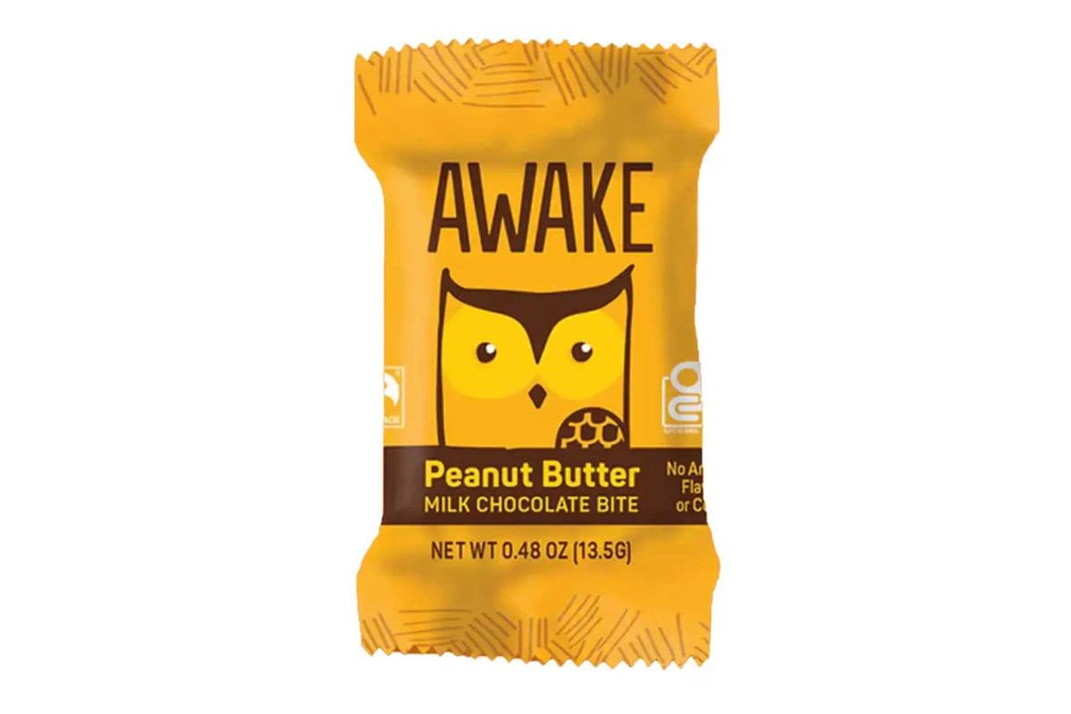 Awake Milk Chocolate Bite Peanut Butter 13.5g - Gluten Free and Fair Trade (13.5 g)