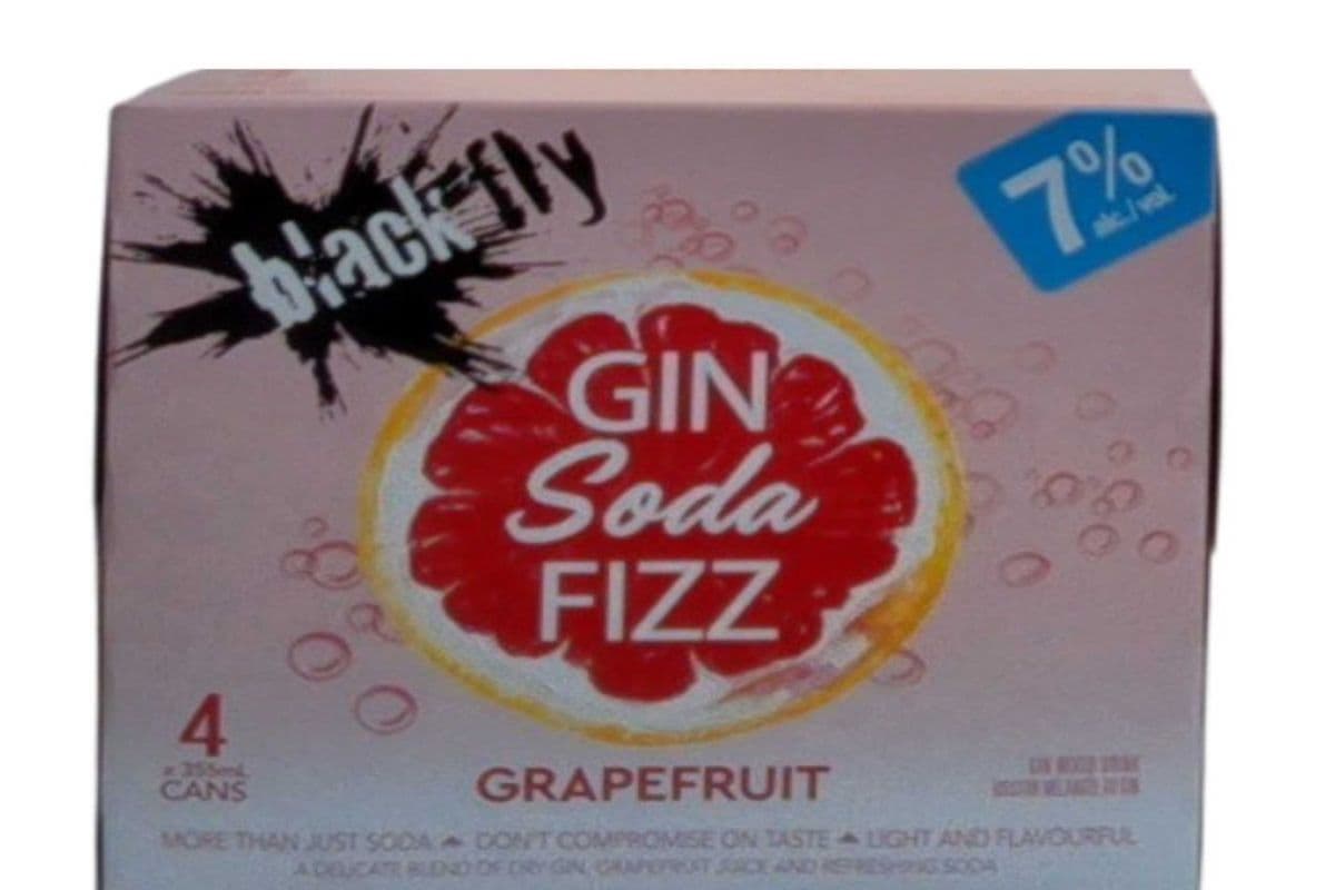 BLACK FLY GRAPEFRUIT GIN SODA 4 CANS (1 x 4*355ML )