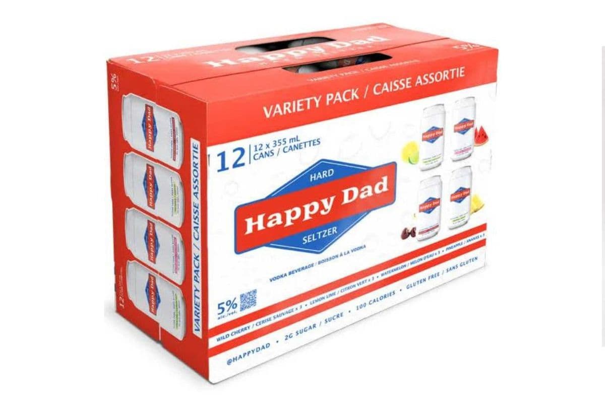 Happy Dad Hard Seltzer Variety Pack (12 Cans) (12 x 355ml)