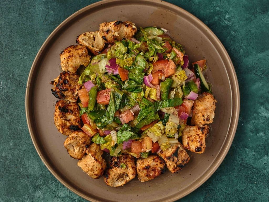 Shish Taouk Plate with Salad