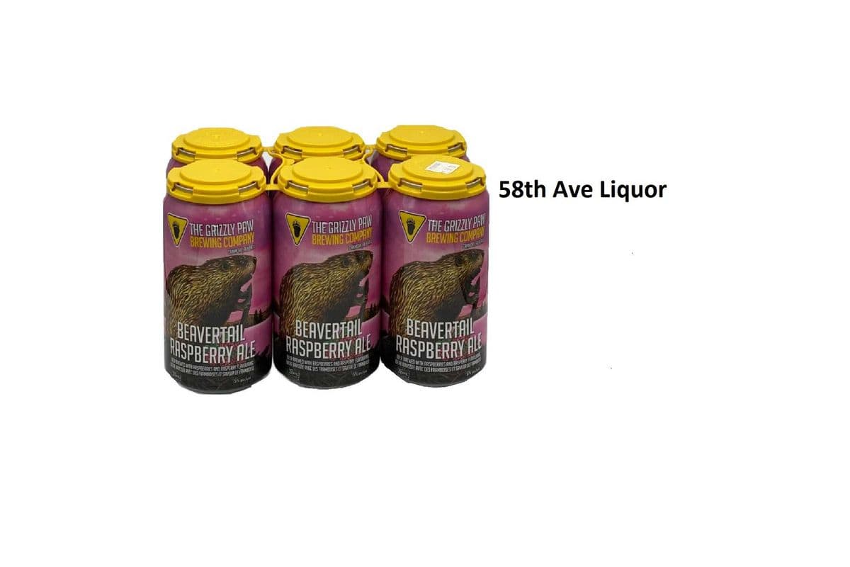 GRIZZLY PAW BEAVERTAIL RASPBERRY ALE 6 CANS (1 x 6x355ML)