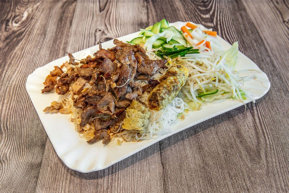 511. BBQ Chicken, BBQ Beef, and Spring Roll - Ga Nuong, Bo Nuong, Cha Gio