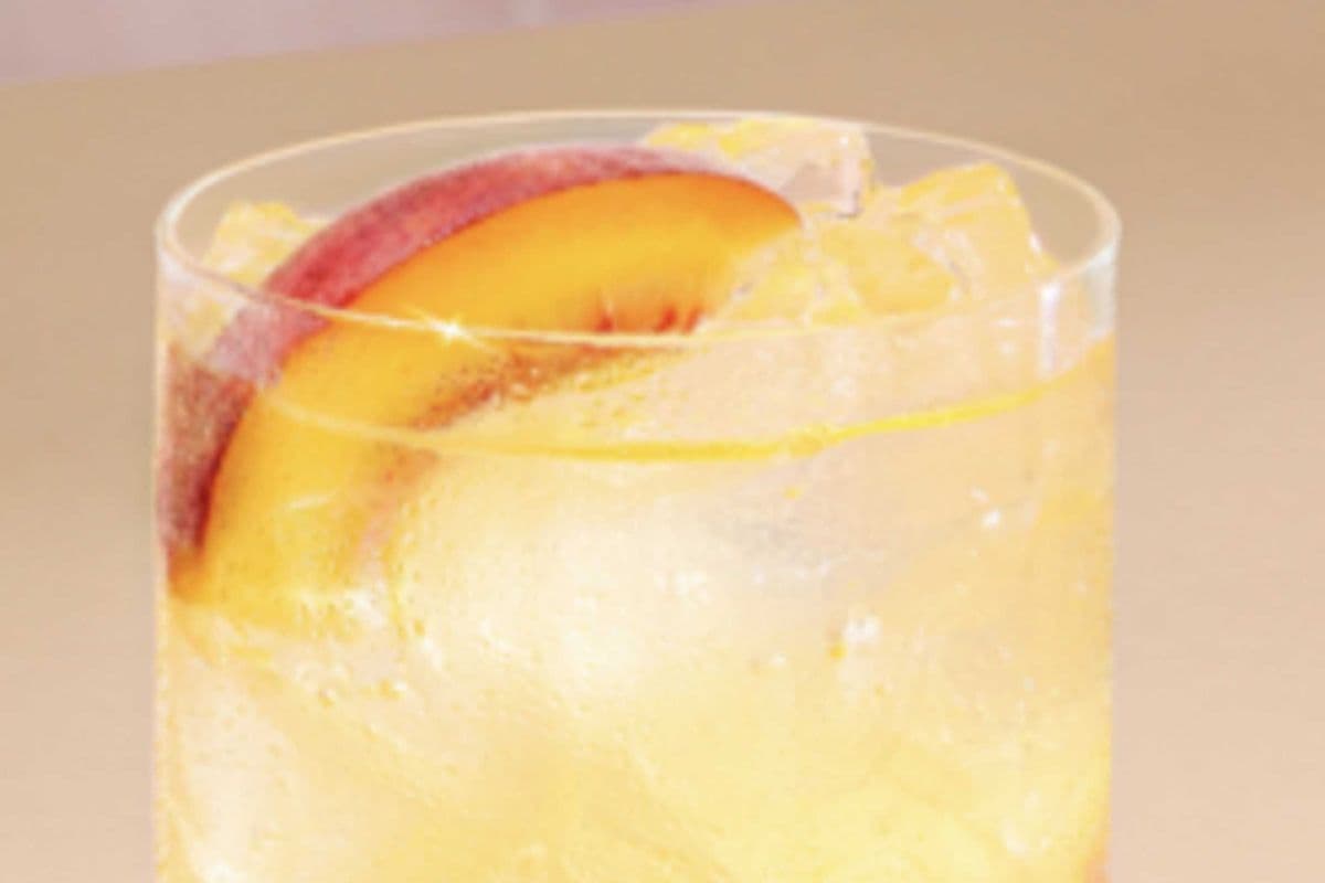 Iced Peach Tea with spiced brown sugar