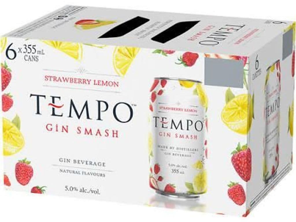 TEMPO GIN Strawberry Lemon, 6 x 355ml