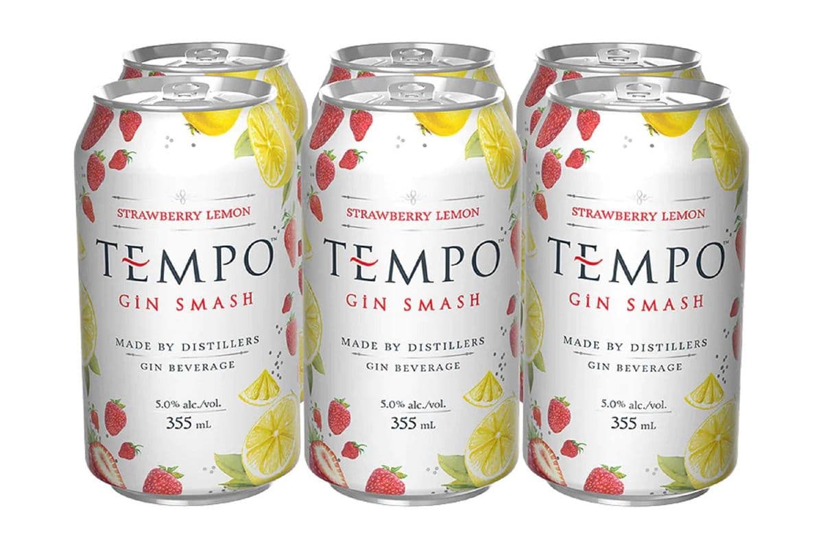 TEMPO GIN SMASH STRAWBERRY LEMON (6 PACK) (6 x 355ML CAN)