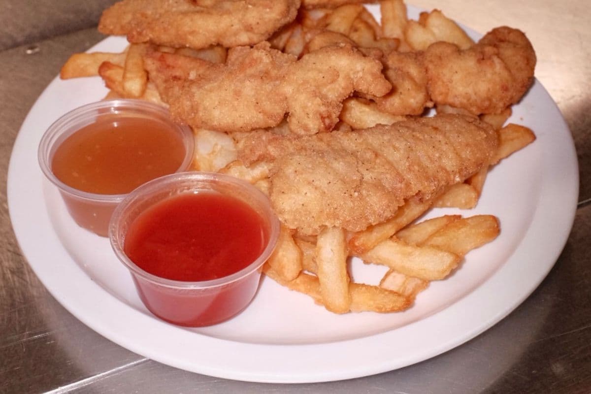 chicken tenders and fries