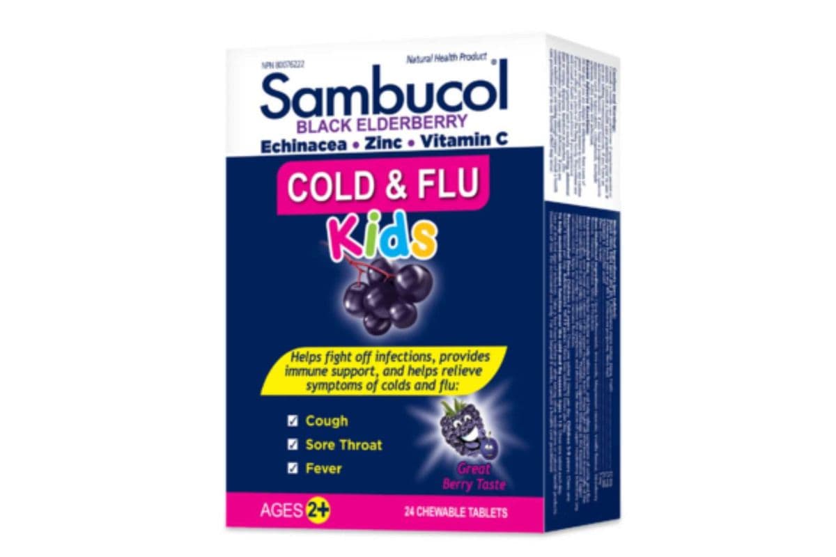 Sambucol Elderberry Cold & Flu Kids Chewable Tablets (24 chews)